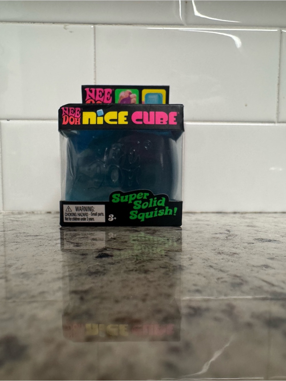 Nee Doh Nice Cube Super Solid Squish Toy - Blue